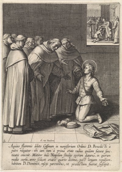 Thomas Aquinas slutter seg til Dominikanerordenen The Life of Saint Thomas Aquinas (serietittel) av Egbert van Panderen