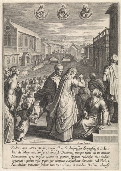 Utseende til tre dominikanere The Life of Saint Thomas Aquinas (serietittel) av Egbert van Panderen