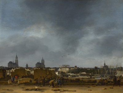 En utsikt over Delft etter eksplosjonen i 1654 av Egbert van der Poel