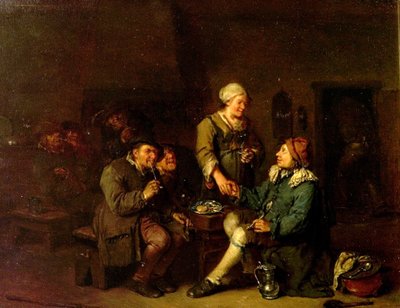 Interiør i en taverna med røykere av Egbert van the Elder Heemskerck