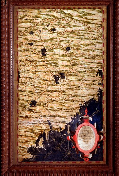 Kina-kart laget av Egnazio Danti (1536-1586) matematiker, kosmograf og italiensk arkitekt. Rundt 1567. Firenze, Palazzo Vecchio, Sala del Mappamondo av Egnazio Danti
