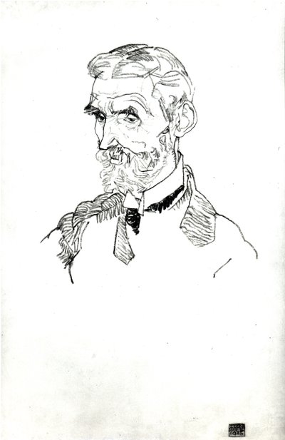 Et portrett av kunstnerens svigerfar, Johann Harms, 1915 av Egon Schiele