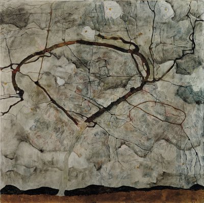 Høsttre i turbulent luft, 1912 av Egon Schiele