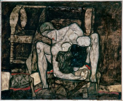 Blind mor (olje på lerret) av Egon Schiele