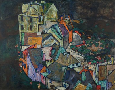 Halvmånen av hus III av Egon Schiele