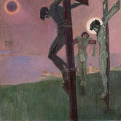 Korsfestelse med mørknet sol av Egon Schiele
