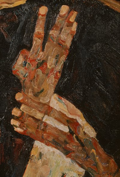 Poeten (olje på lerret) av Egon Schiele