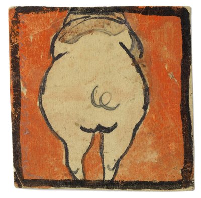 Entwurf für eine Wanddekoration im Atelier Wattmanngasse (Schwein von hinten?) av Egon Schiele