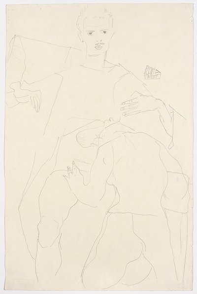 Erotisk scene av Egon Schiele