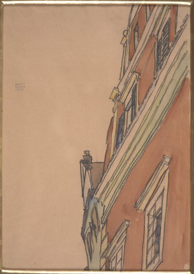 Forfra av en bygning: Krumau House av Egon Schiele