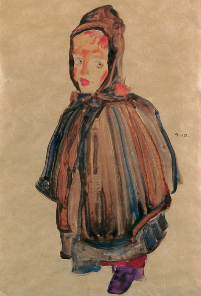 Jente med hette, 1910 av Egon Schiele