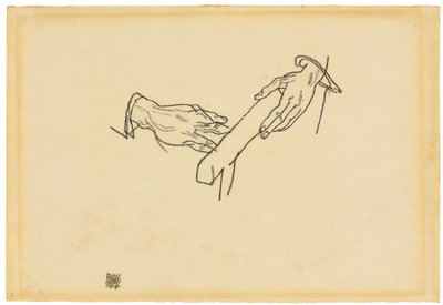 Håndstudie, Dr. Viktor Ritter von Bauer, 1917 av Egon Schiele