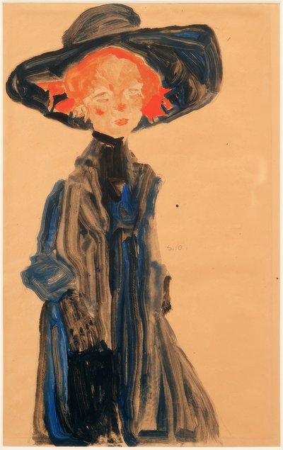 Jente i blått av Egon Schiele