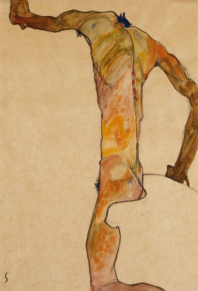 Male Nude; Mannlicher Akt, 1910 av Egon Schiele