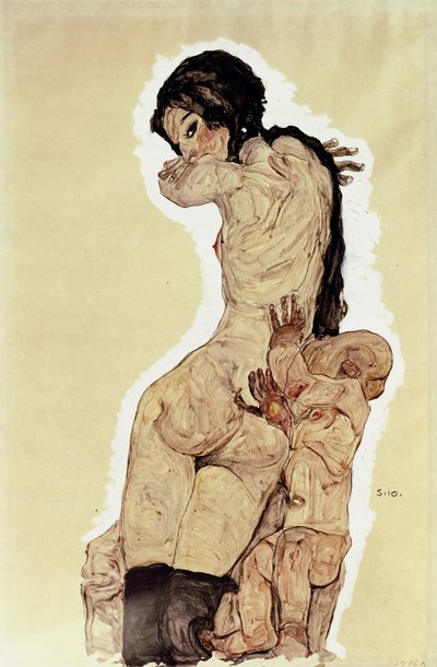 Mor og barn, 1910 av Egon Schiele
