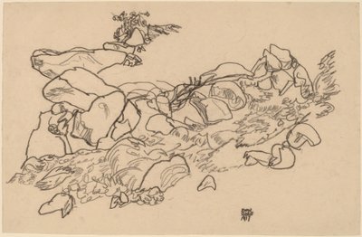 Fjellbekk av Egon Schiele