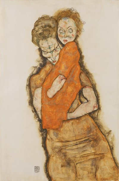 Mor og barn av Egon Schiele