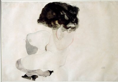 Naken huk. Tegning av Egon Schiele av Egon Schiele