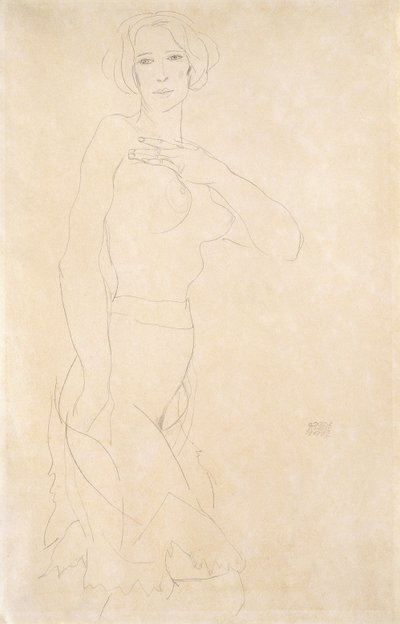 Naken jente, 1912 av Egon Schiele