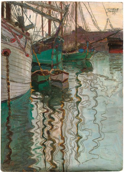 Trieste havn, 1907 av Egon Schiele