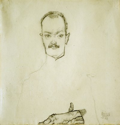 Portrett av Arthur Roessler, 1910 av Egon Schiele