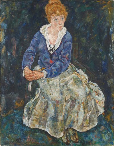 Portrett av Edith Schiele, kunstnerens kone, 1918. av Egon Schiele