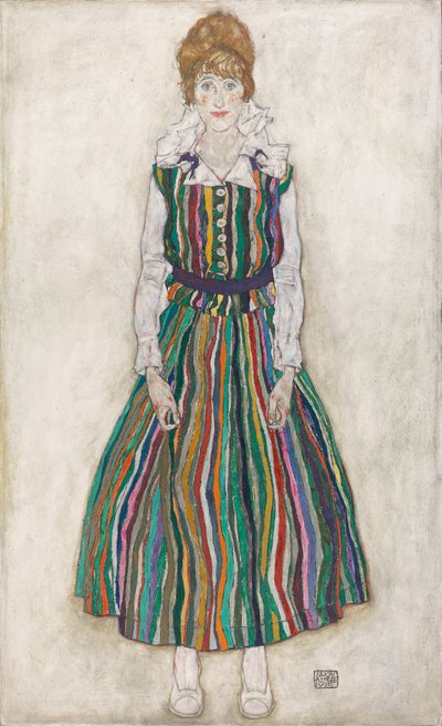Portrett av Edith Schiele, kunstnerens kone av Egon Schiele