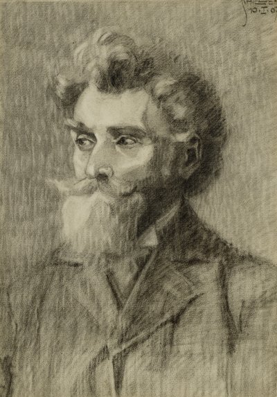 Portrett av mann; Mannerportrett, 1907 av Egon Schiele