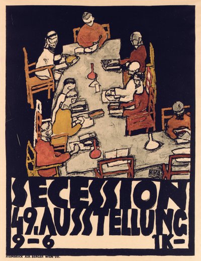 Plakatreklame Secession 49 Utstilling av Egon Schiele