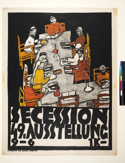 Plakat for Vienna Secession, 49th Exhibition, The Friends av Egon Schiele