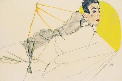 Tilbakelent gutt Erich Lederer, 1913 av Egon Schiele
