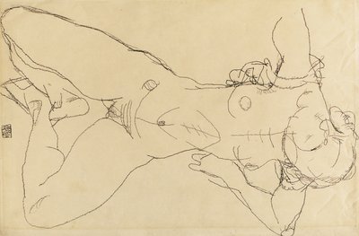 Tilbakelent kvinnelig naken, 1914 av Egon Schiele