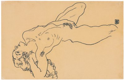 Liggende naken, 1918 av Egon Schiele
