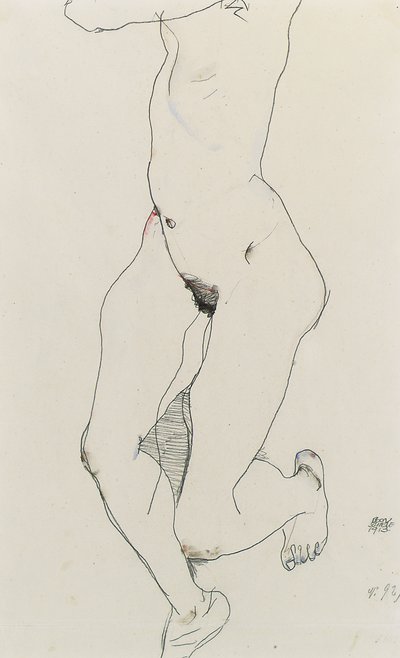 Løpende kvinne, 1913 av Egon Schiele