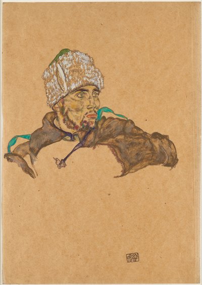 Russisk krigsfange, 1915. av Egon Schiele