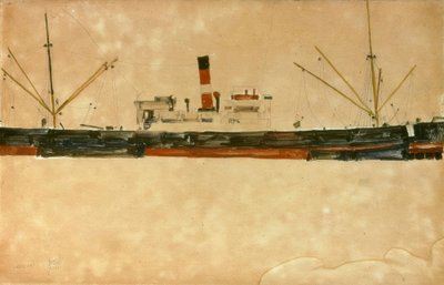 Skip i havnen i Trieste av Egon Schiele