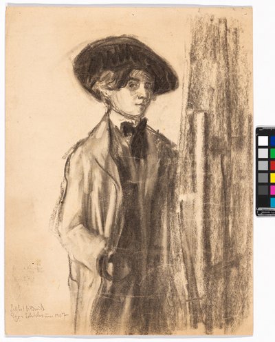 Selvportrett (?) av Egon Schiele