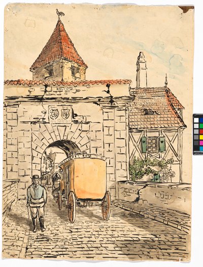 Byport med vogn (Elevarbeid) av Egon Schiele