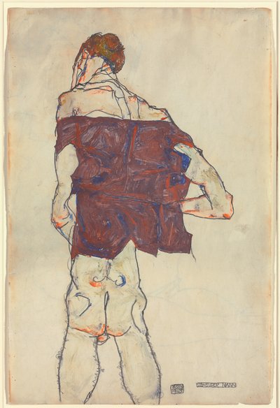 stående mann; Stående mann, 1913 av Egon Schiele