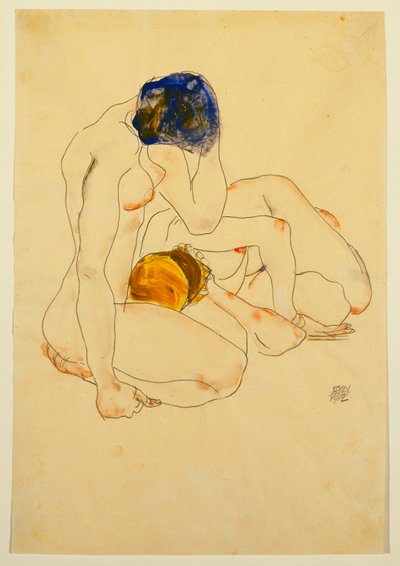 To venner, 1912 av Egon Schiele