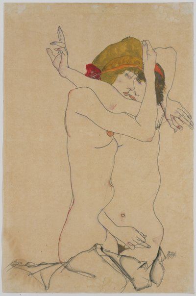 To kvinner omfavner, 1913. av Egon Schiele