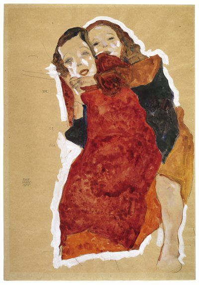 To jenter par Schiele, Egon (1890-1918) av Egon Schiele