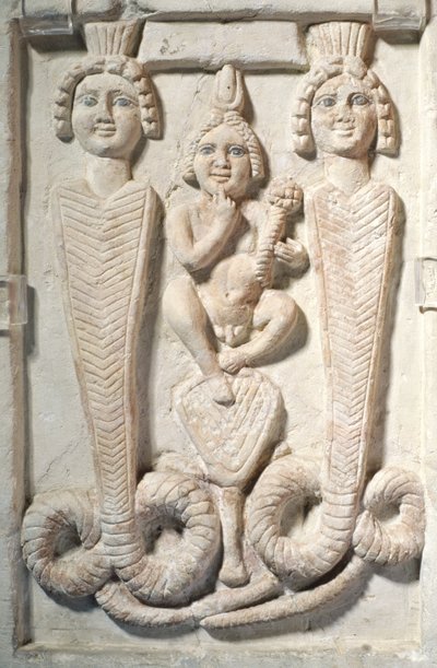 Harpokrates på Lotus, koptisk (kalkstein) av Egyptian