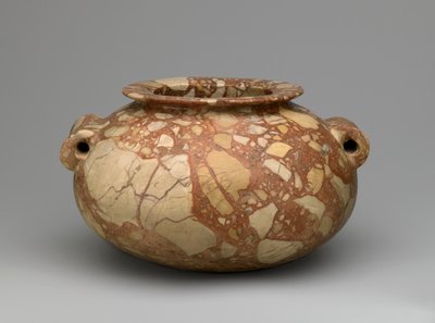 Krukke med rørformede håndtak, ca. 3600-3000 f.Kr. (breccia) av Egyptian