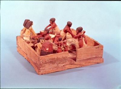 Kjøkkenscene med åtte figurer, Beni Hasan (tre) av Egyptian