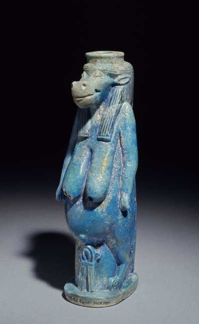 Taueret, flodhestens gudinne, sannsynligvis sen periode, ca. 664-332 f.Kr. (fajanseglasert lertøy) av Egyptian