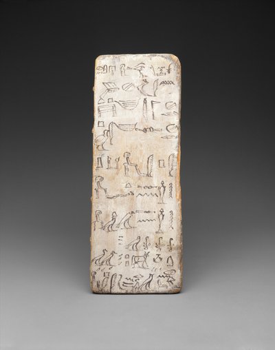 Skrivetavle til en skribentlærling, ca. 2030 f.Kr. (tre, kalk og blekk) av Egyptian 11th Dynasty