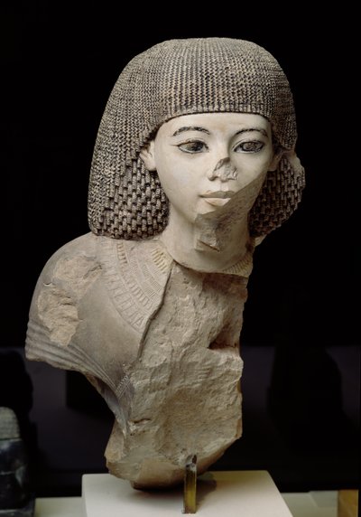 Byste av den kongelige skribent, Meniou, New Kingdom, ca. 1391-53 f.Kr. (kalkstein) av Egyptian 18th Dynasty