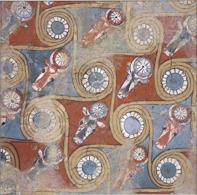 Takmaleri fra palasset til Amenhotep III, ca. 1390–1353 f.Kr. (tørket gjørme, gjørmegips, gesso) av Egyptian 18th Dynasty