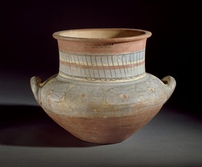 Dekorert krukke med lugghåndtak, Amarna, 1300-tallet f.Kr. (keramikk) av Egyptian 18th Dynasty